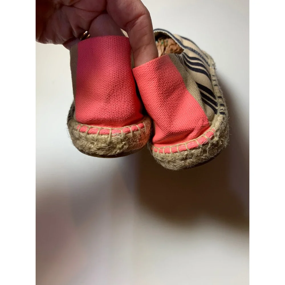 Sam Edelman Verona Stripe Espadrilles Flats Pink Navy Casual Shoes Size 9.5 M